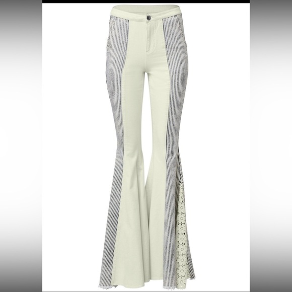 Trendy Flared Pants with Denim Jacket - Picture 3 of 16